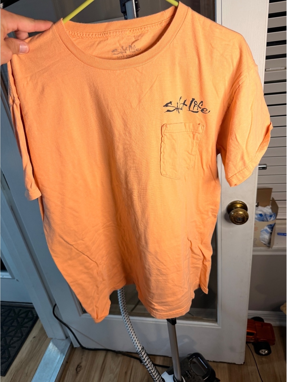 Salt Life Blue Brew Orange Pocket T Shirt